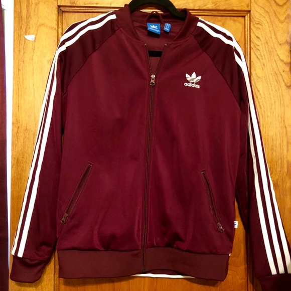 adidas sst track jacket burgundy